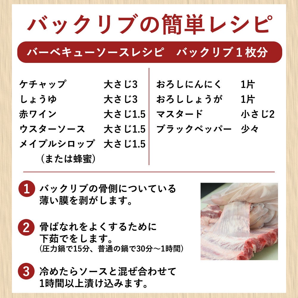 ベイビーバックリブレシピ