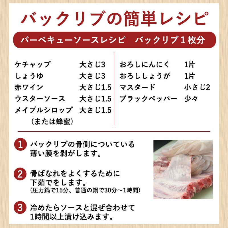 ベイビーバックリブレシピ